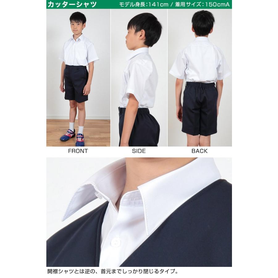 スクールシャツ 半袖 男子 学生服 カッターシャツ 110cmA〜180cmB (制服 シャツ 白 中学生 高校生 男の子) (取寄せ)｜suteteko｜04