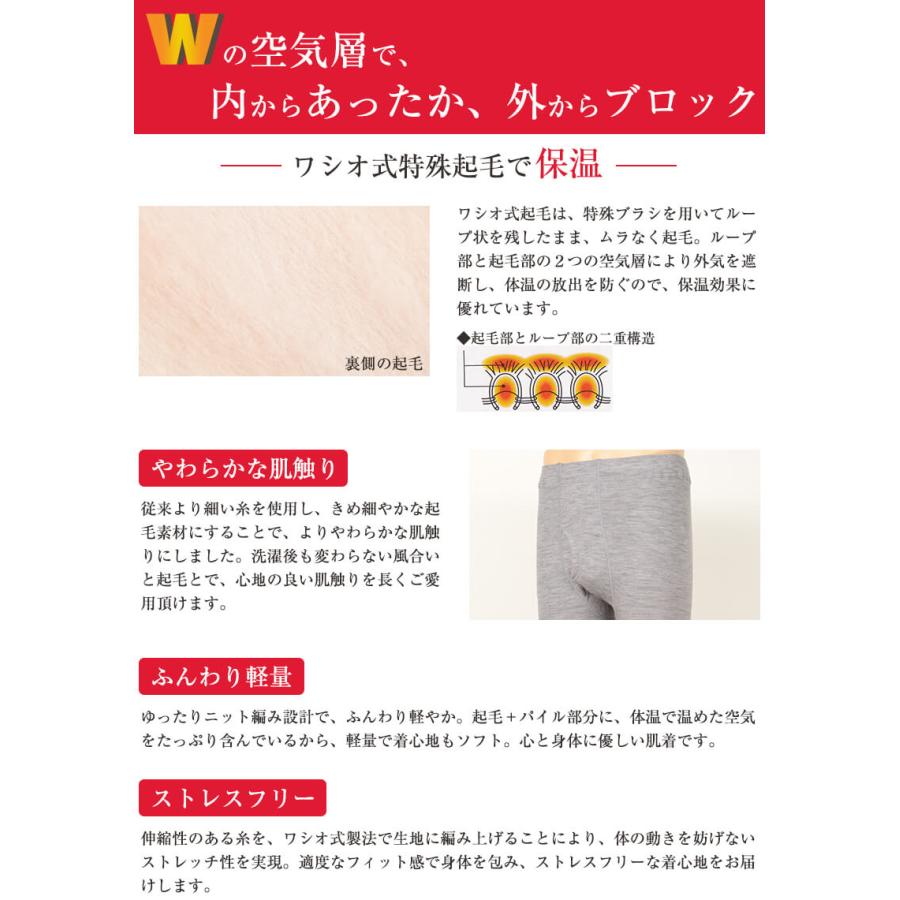 ワシオ もちはだ サムナイ 紳士 タイツ M〜LL (裏起毛 防寒 暖か 厚手