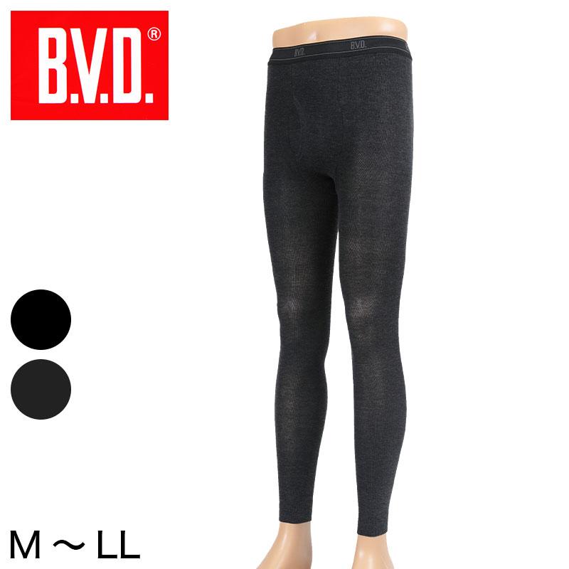B.V.D BVD メンズ タイツ 綿混 あったか 10分丈 スパッツ レギンス 前