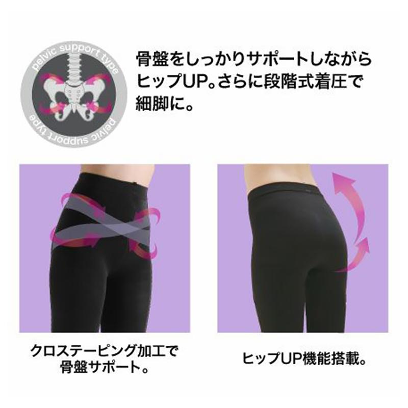 女の欲望 着圧レギンス 骨盤サポート ヒップ引き上げ 10分丈 80