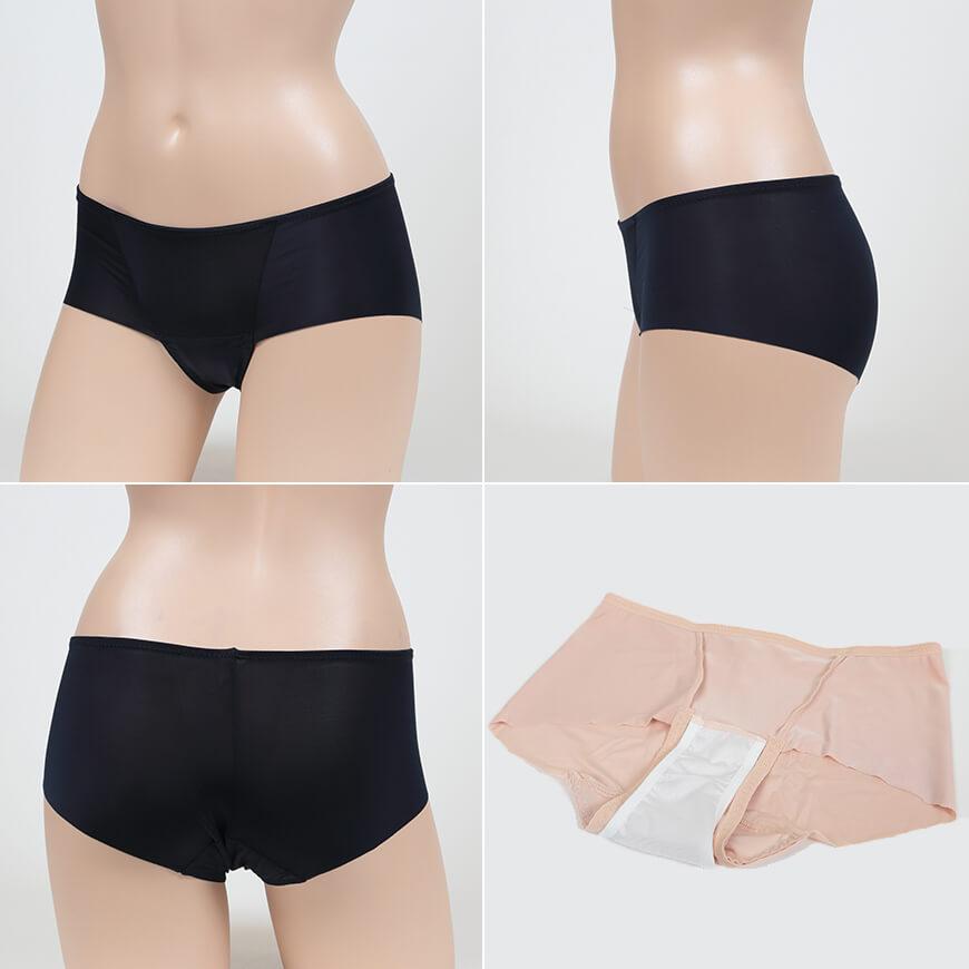 【新品未使用】PantyProp 生理用下着 Sサイズ パッド付 股上浅め 股上浅め・デイリー用 サニタリーショーツガードル (M・L)(生理用 羽