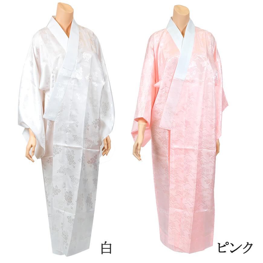 婦人用 ポリエステル100％ 半衿付き 綸子 長襦袢 東衿 M・L