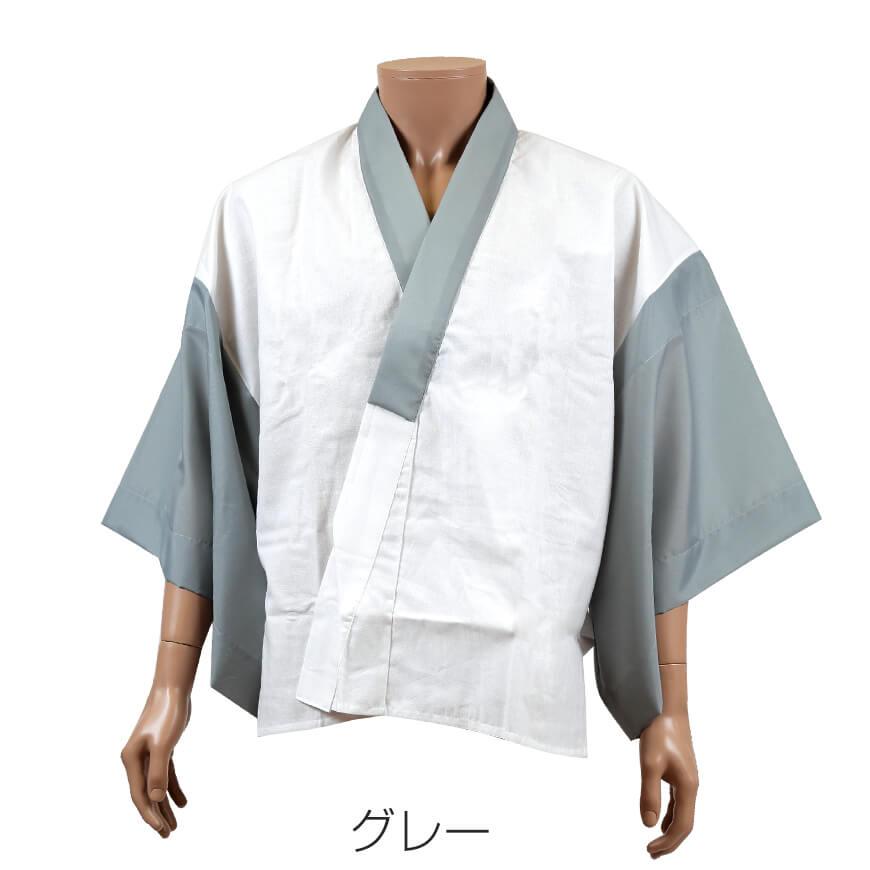 八重の下着本舗 紳士用 綿100％別織さらし天竺 半衿付き 半襦袢 (M・L