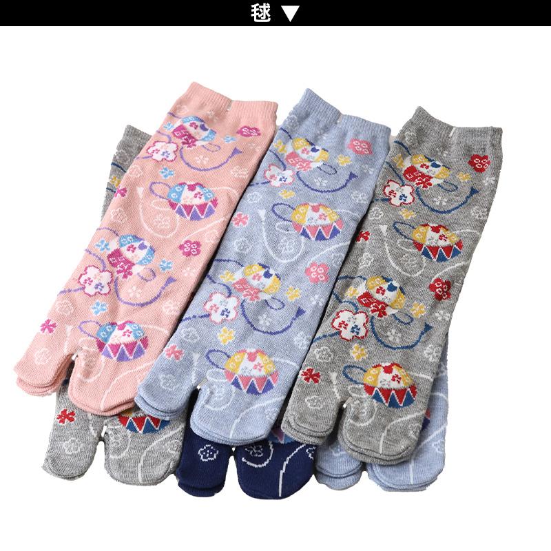 レディース クルー足袋ソックス【国産品】23〜25cm 2足セット！ 足袋靴下 足袋ソックス タビソックス 靴下 ソックス 23-25cm