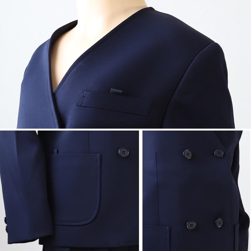 ブレザー155A 濃紺 男女兼用 上着 イートン タフウォッシュ ダブル 丸洗い 学生服 男女兼用 イートン学生服上衣 ダブル型(A体) 115cmA〜170cmA