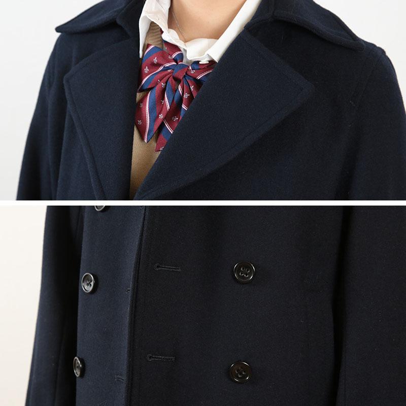 スクールコート ピーコート ショート丈 女子 男子 高校生 中学生 紺 黒