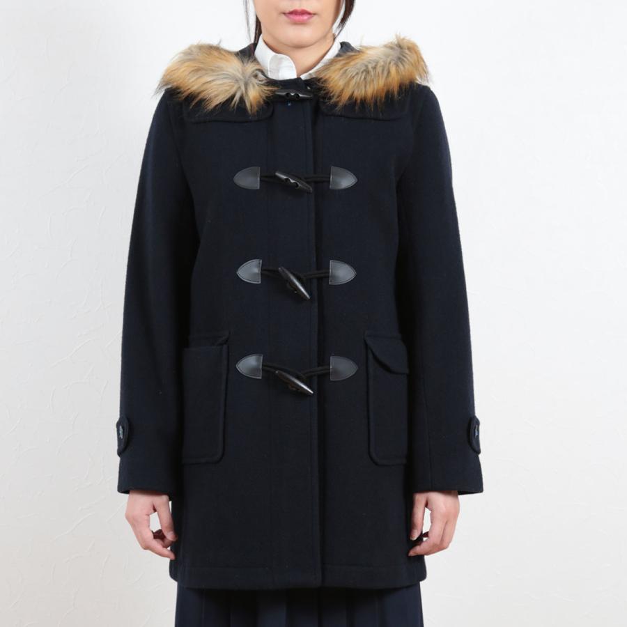 ダッフルコート 女子 M L スクールコート 女の子 ネイビー 子供 ウール