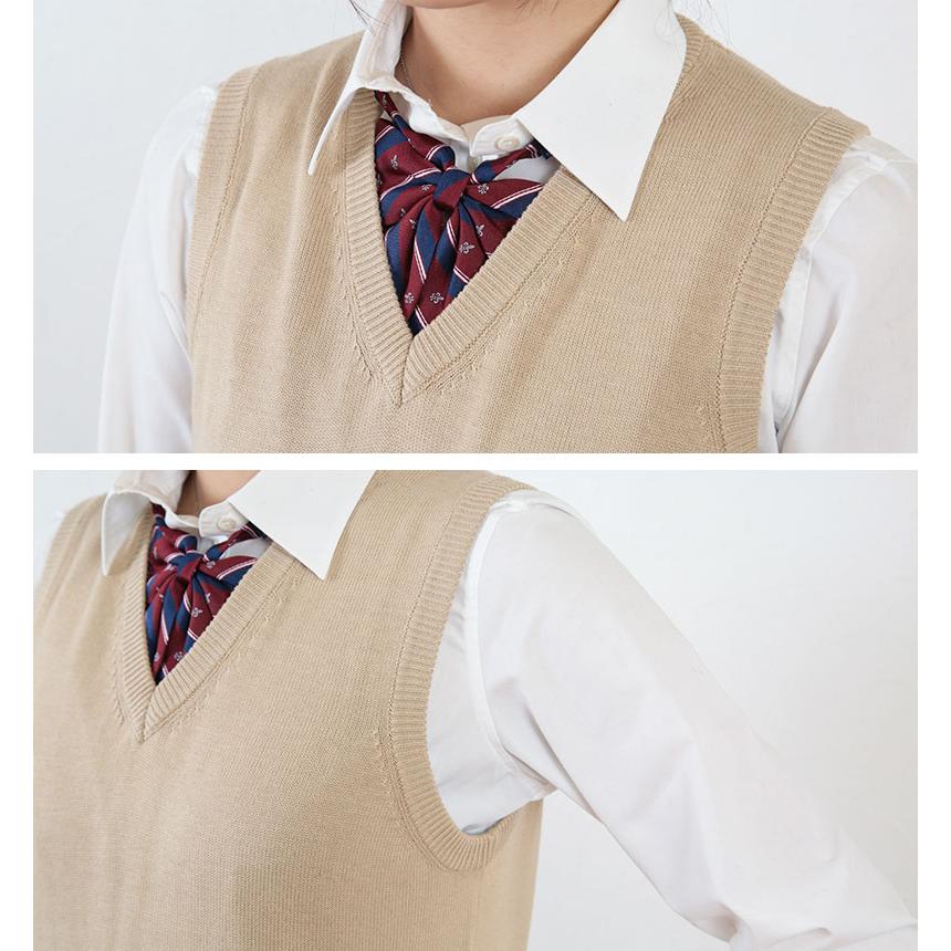 スクールベスト 綿混 女子 ベスト ニット スクール 130cm〜4L