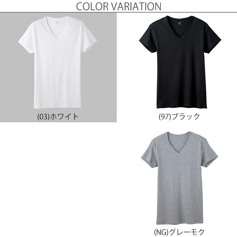 YG グンゼ メンズ 綿100% インナー シャツ 半袖 Vネック Tシャツ