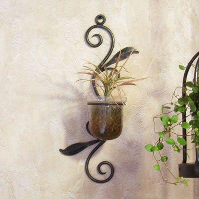 フラワーベース 壁掛け アイアン 花器 花瓶 ウォールデコ 壁飾り つる