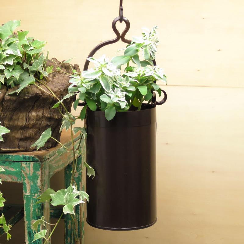 ポットカバー アイアン 吊り下げ ハンギング 鉢カバー 4号 花器