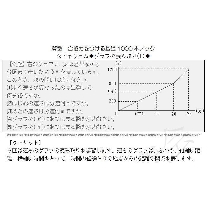 数理教育研究会 算数プリント 合格力をつける基礎１０００本ノックとテストのセット 算数合格力をつける基礎1000本ノック-ダイヤグラム : 数理教育