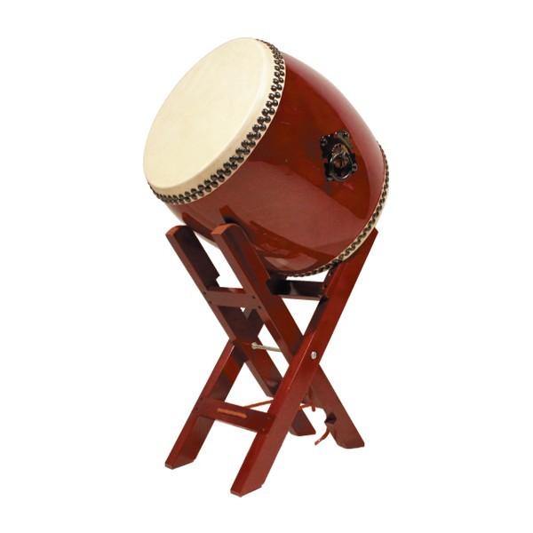 長胴太鼓 「花梨」1.4尺（耳無し）くりぬき胴 エックス台座セット