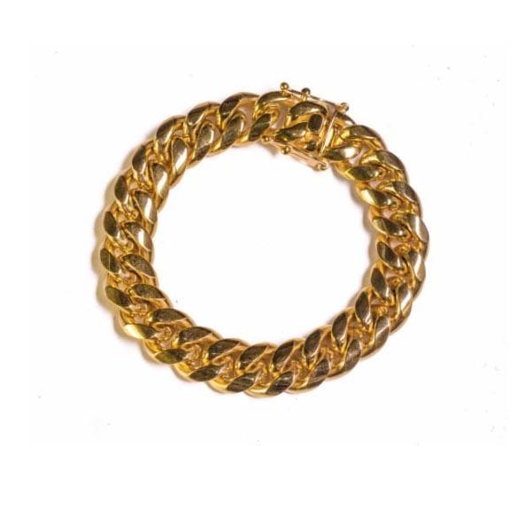 GOLDEN GILT ゴールデンギルト メンズ 14MM MIAMI CUBAN BRACLET 14 マイアミ キュバン ブレスレット 8-8.5-9 アクセサリー｜suxel｜03