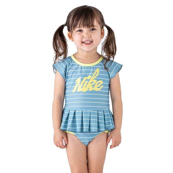 新作 ナイキ Nike ベビー 幼児 水着 女の子 ナイキ Toddler ショートスリーブ セパレーツ 水着 セルリアン 80cm 100cm Jornaldopovaodf Com Br
