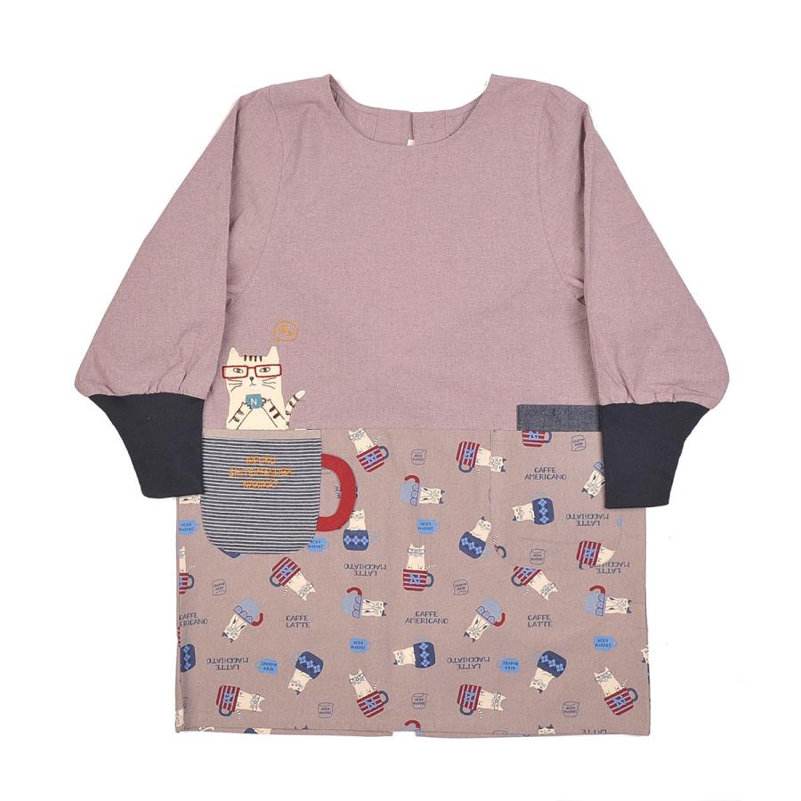 kusuguru（クスグル） 割烹着 カッポウ おしゃれ 保育士 ネコまるけ 釦