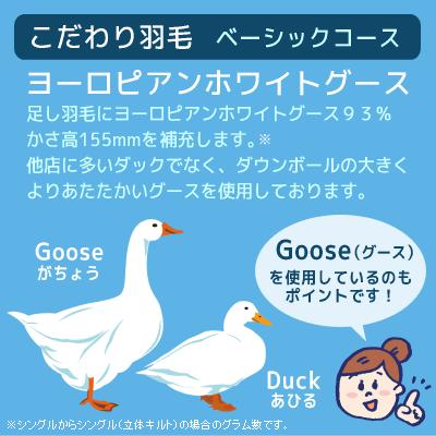 【2，000円OFFクーポン】 羽毛布団 打ち直し リフォーム 足し羽毛 グース 500g クイーンからクイーン オールシーズンタイプ ベーシックコース_6