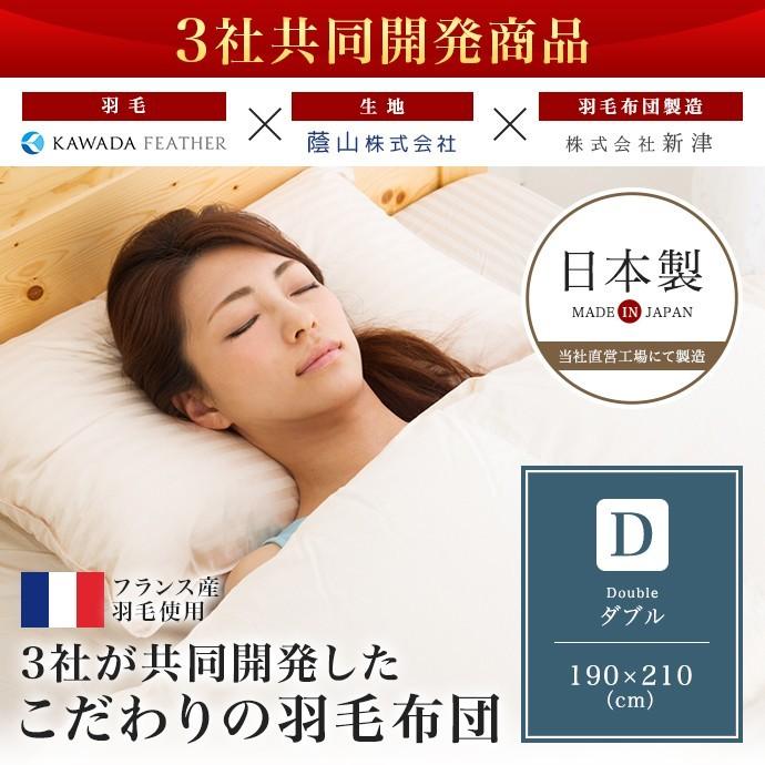 フランス産高品質ダウン掛け布団 190x210cm フランス産ダウン 羽毛布団 3社共同開発こだわり羽毛布団 ダブル