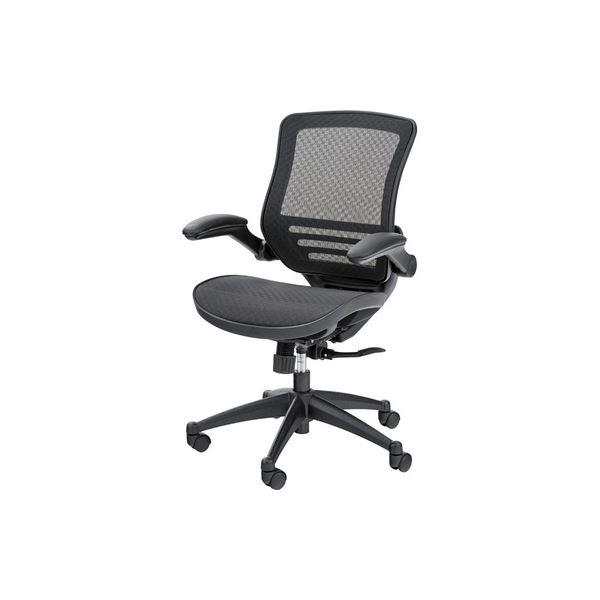 ポイント5倍 オフィスチェア デスクチェア 幅62cm ブラック 肘付き