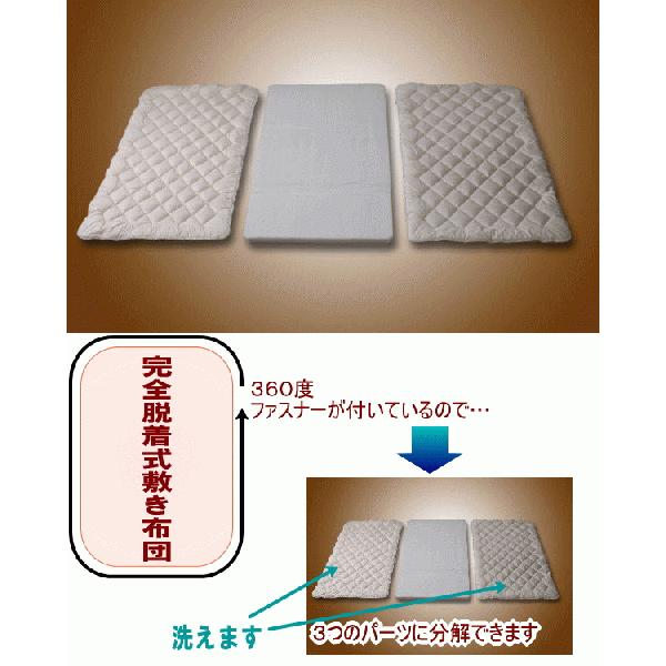 送料無料！お手頃防ダニ洗える敷き布団 ダブルサイズ 日本製 国産 アレルギー対応 固綿 敷き布団 マイティトップ コンフォロフト 抗菌 防臭_2