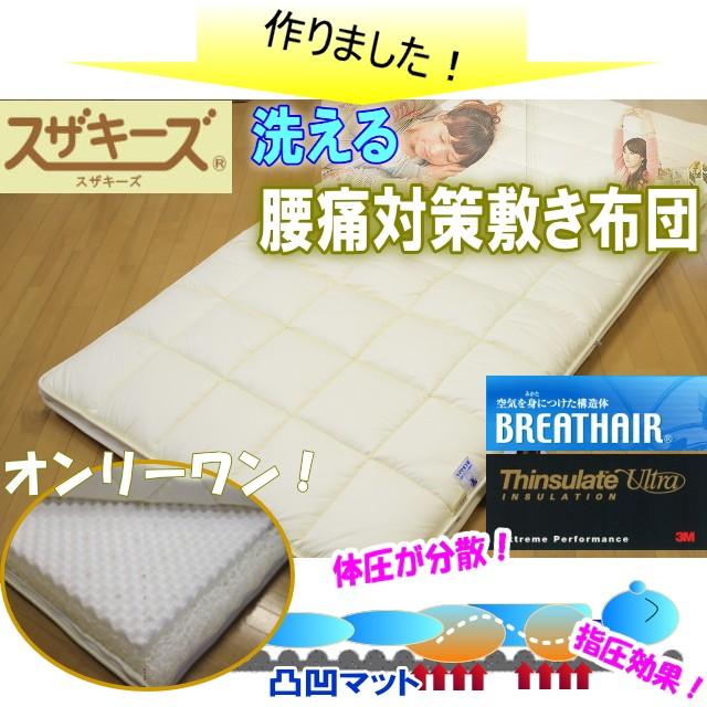 洗える腰痛対策敷き布団 シングルサイズ エアーサポート パラレーヴ 体