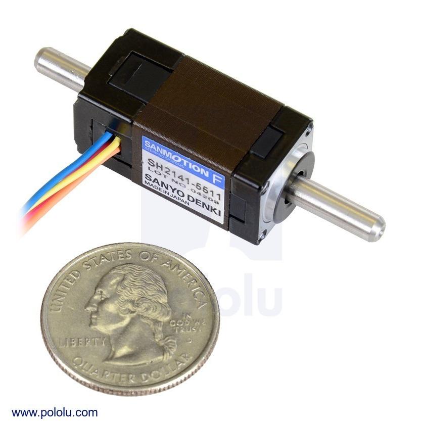 Sanyo ミニチュア バイポーラステッピングモータ 両軸仕様 1回転200分割(1.8°/step) 14×30mm 6.3V 0.3A/相 :Pololu-2295:朱雀技研工房ストア - 通販 - Yahoo!ショッピング Sanyo ミニチュア バイポーラステッピングモータ 両軸仕様 1回転200分割(1.8°/step) 14×30mm 6.3V 0.3A/相 :Pololu-2295:朱雀技研工房ストア - 通販 - Yahoo!ショッピング
