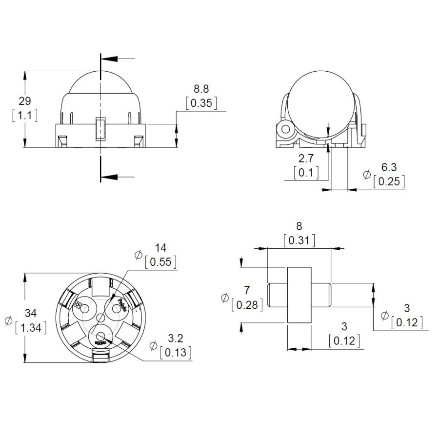 Pololu ボールキャスター 1インチ 25 4mm プラスチックボール ボールベアリング Pololu 2692 朱雀技研工房ストア 通販 Yahoo ショッピング