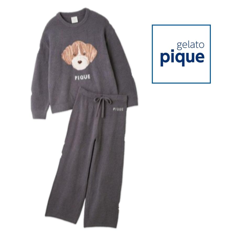 ジェラートピケDOGシャツ　DOGロングパンツ　セット gelato pique（ジェラートピケ） ドッグワンポイントビッグTシャツ