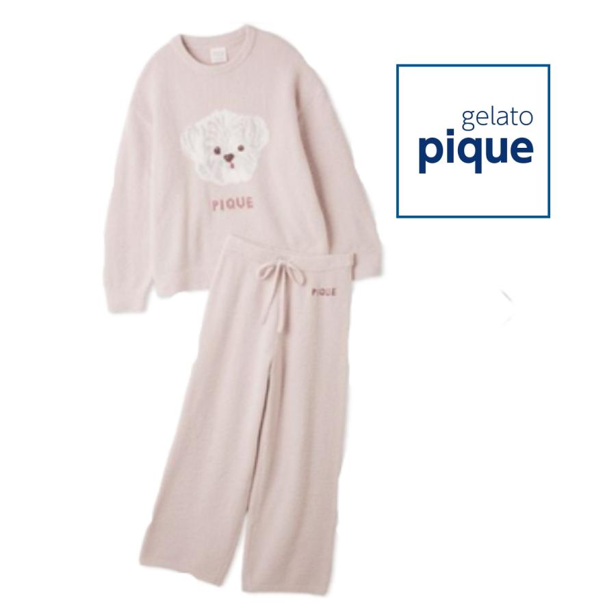 新品未使用　ジェラードピケ　長袖　上下セット gelato pique（ジェラートピケ） レディース メレンゲDOG ジャガード