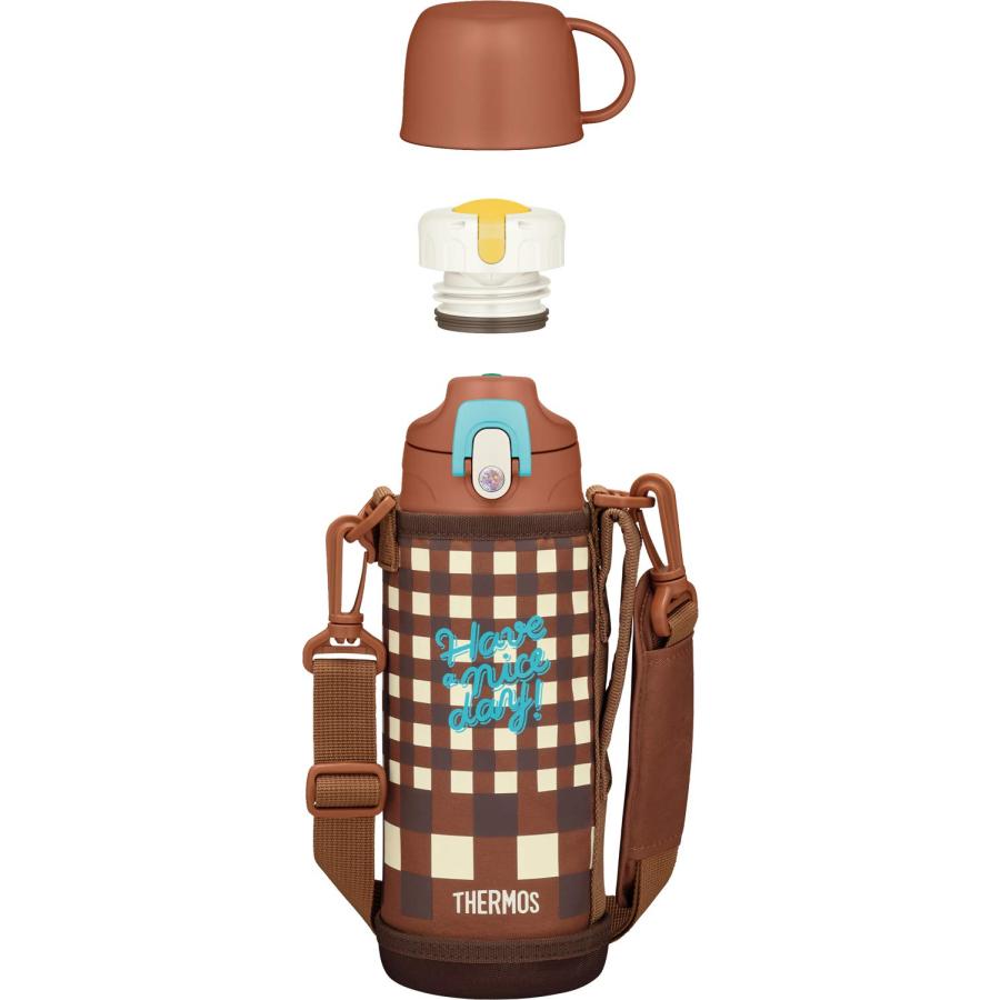 PJ-S2D5-T ブラウンファン リモコン付き【新品未開封】 THERMOS（サーモス） 水筒 ブラウンチェック BWC 真空断熱2ウェイ