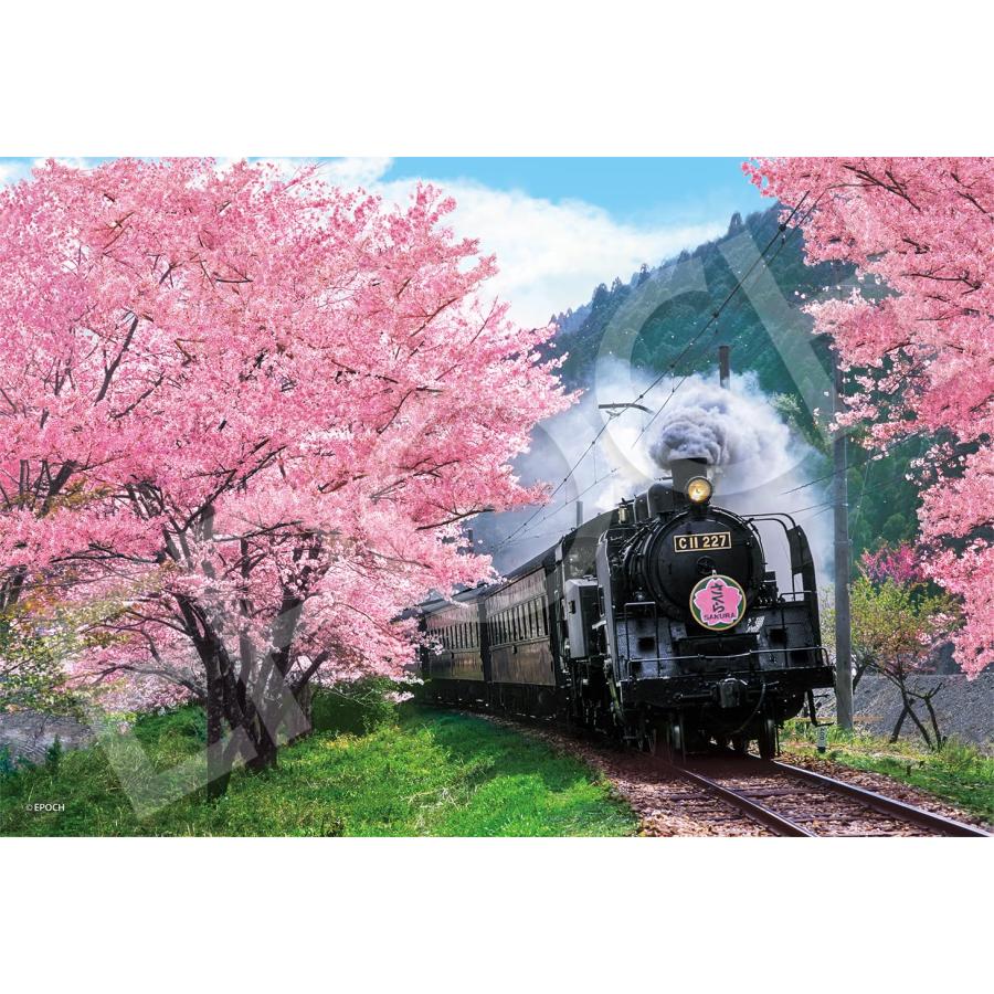 エポック社 300ピース ジグソーパズル 日本風景 桜と大井川鐵道ー静岡 （26×38cm） 28-046s のり付き ヘラ付き 点数券付き（Yahoo!・スズベル）