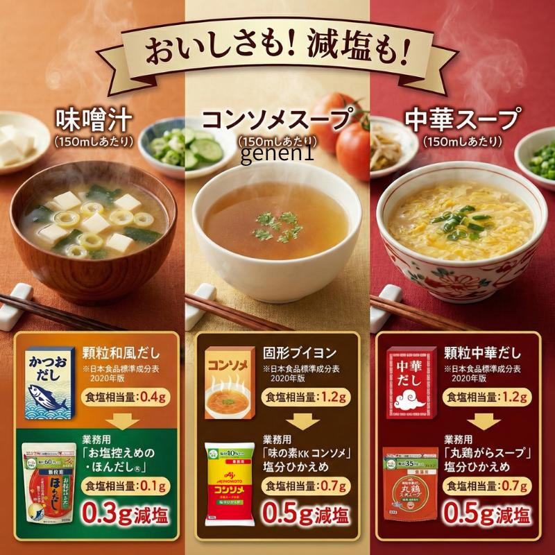 AJINOMOTO（味の素） 減塩 調味料 3点セット 業務用 ほんだし 1kg 丸鶏