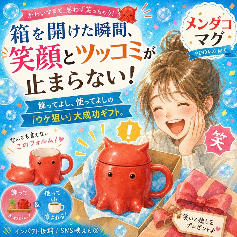 サンアート 深海魚 メンダコ マグカップ フタ付き SAN-2667 面白グッズ