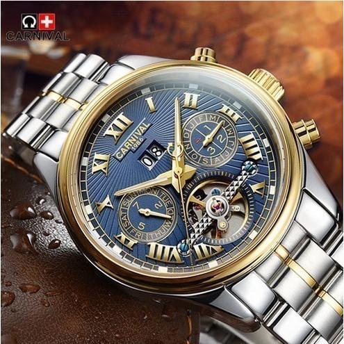 無料長期保証 メンズ腕時計 機械式 自動巻き 海外ブランド Carnival サファイアガラス 希少 レア物 実用的 ビジネス 普段使い ゴールドブルー 涼風市場 通販 Yahoo ショッピング 100 安心保証 Gestion Etechnologies Shop