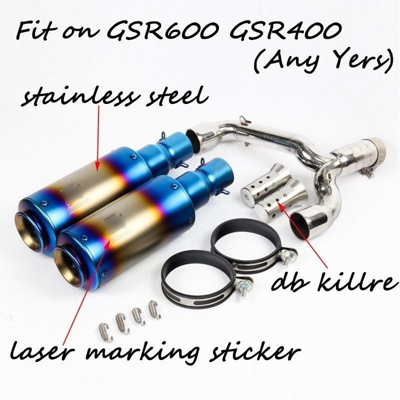 スズキ　gsr600 gsr400 BK600 bk400　オートバイステンレス　マフラーパイプ　2バリエーション　ブラックカラー＆チタンカラー BK600 gsr400 motorcycle スズキ　gsr600 bk400　オートバイステンレス　マフラーパイプ　2バリエーション　ブラックカラー＆チタンカラー muffler
