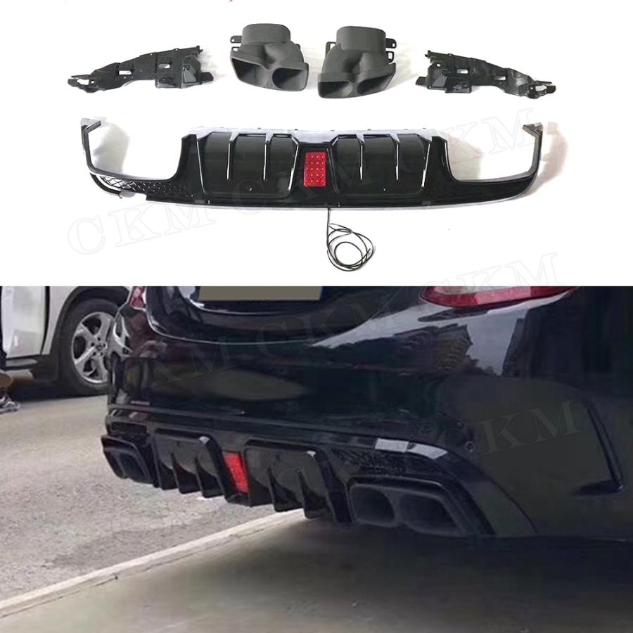 代引不可 メルセデス ベンツ W5 Abs リアディフューザー マフラーカッター セット C0 C300 C43 C63 Amg セダン 4 ドア 2bスタイル ブラバス 最適な価格 Turningheadskennel Com