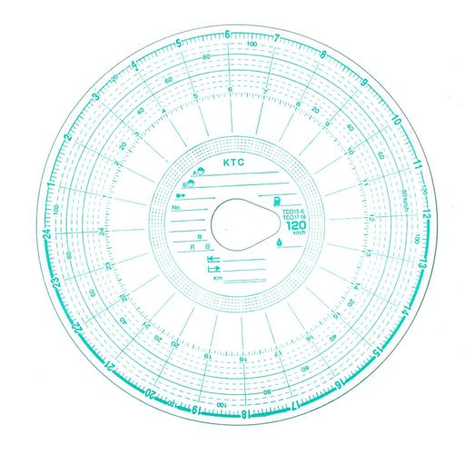 タコグラフチャート紙 1日120km 中心穴タマゴ型 小芝記録紙 M24h 120k