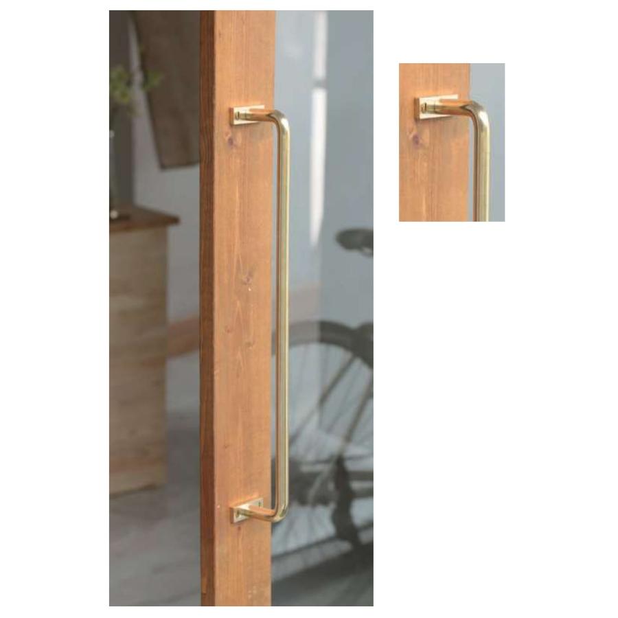 シロクマ SHIROKUMA No.268 真鍮コの字取手 ドアハンドル 2個 素地