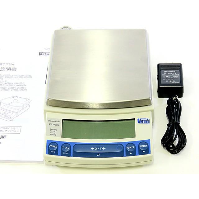 ○精密電子天秤UW2200H/秤量2200g/最小表示0.01g/内部校正/校正