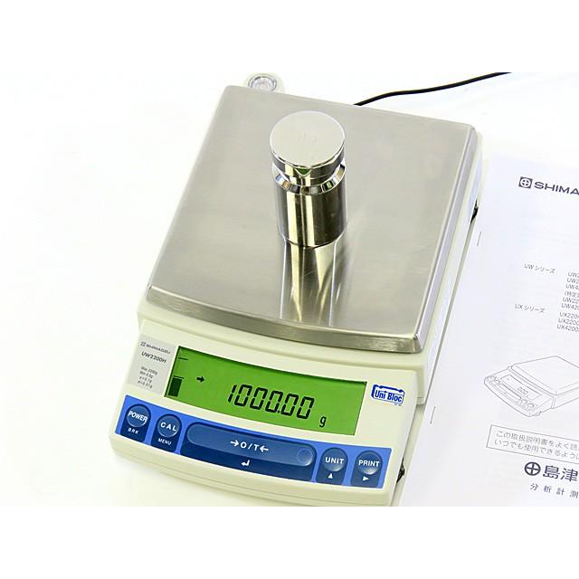 ○精密電子天秤UW2200H/秤量2200g/最小表示0.01g/内部校正/校正