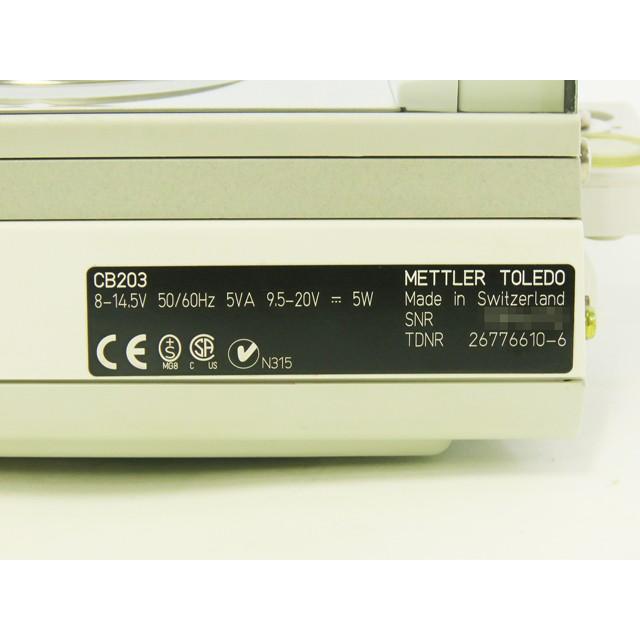 ○メトラー/精密電子天秤CB203/秤量122g/最小表示0.01g/610ct/0.01ct 