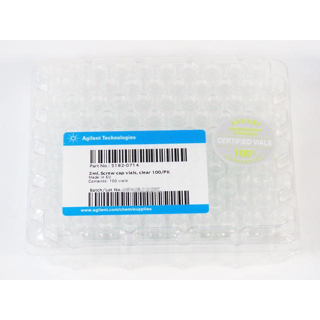 ○新品/スクリューバイアル5182-0714/2mL透明100個入り/アジレント
