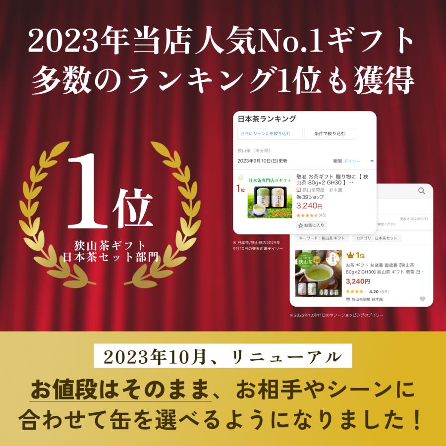 お茶 緑茶 ギフト お中元 お歳暮 内祝【狭山 茶 80g×2 GH】狭山茶 煎茶