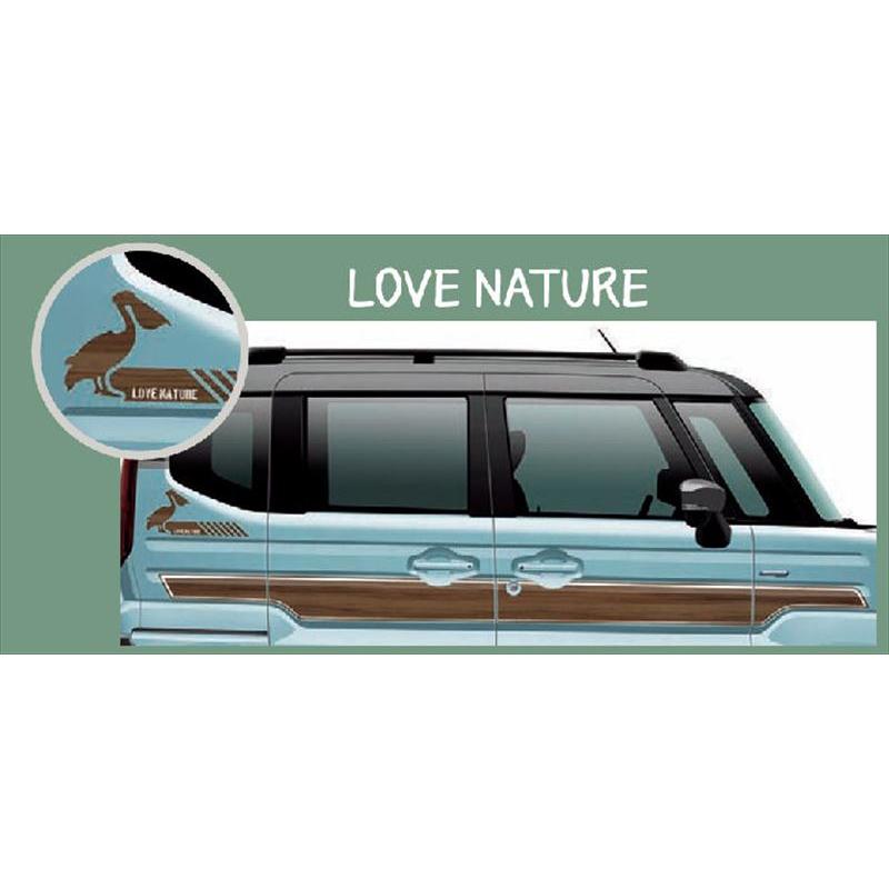 スペーシアギア サイドデカール（ペリカン木目調） ※左右セット スズキ