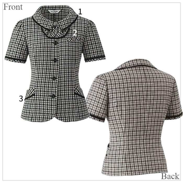 事務服 オーバーブラウス 薄手 5号〜15号 26530 enjoie : つなぎ・白衣