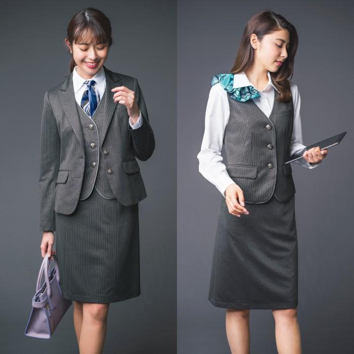 カーシーカシマ 事務服 EAJ414 ジャケット ニット グレー enjoy