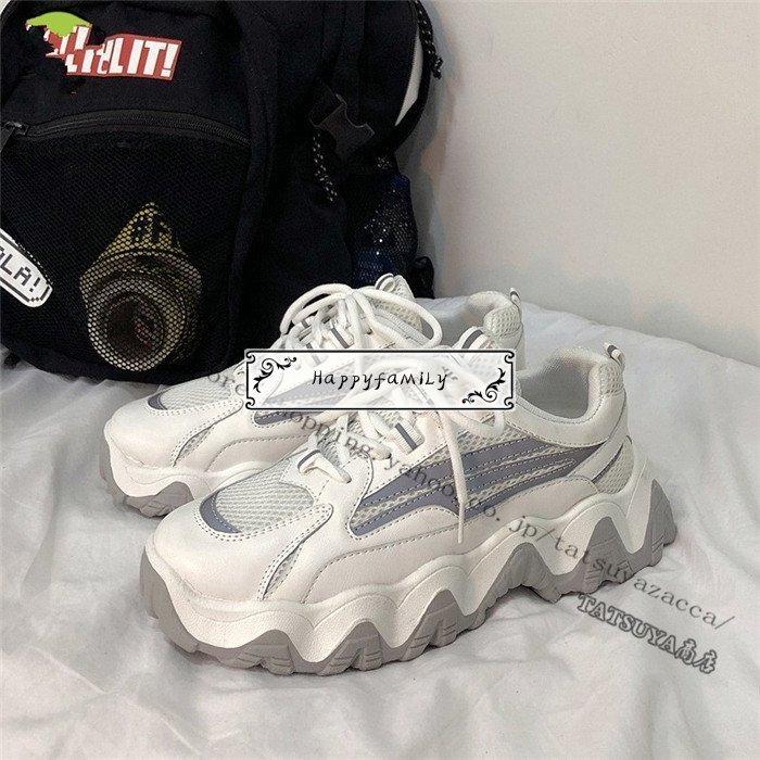 ダッドスニーカー メンズ 厚底スニーカー シューズ ボリューム 厚底 光る 韓国ファッション 靴 白スニーカー Suz すずまゆショップ 通販 Yahoo ショッピング