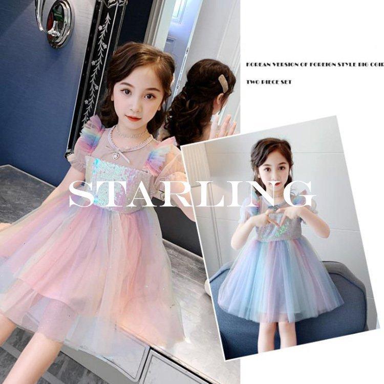 女の子 キッズ ワンピース スカート ピアノ発表会 カジュアル 韓国 プレゼント 小学生 キラキラ 結婚式 セレモニードレス 夏 発表会 舞台 衣装 星柄 110 160 Suz75 067 すずまゆショップ 通販 Yahoo ショッピング