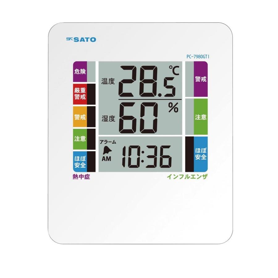 デジタル温湿度計 PC-7980GTI WBGT値 季節性インフルエンザ指数を表示する温湿度計｜suzumori