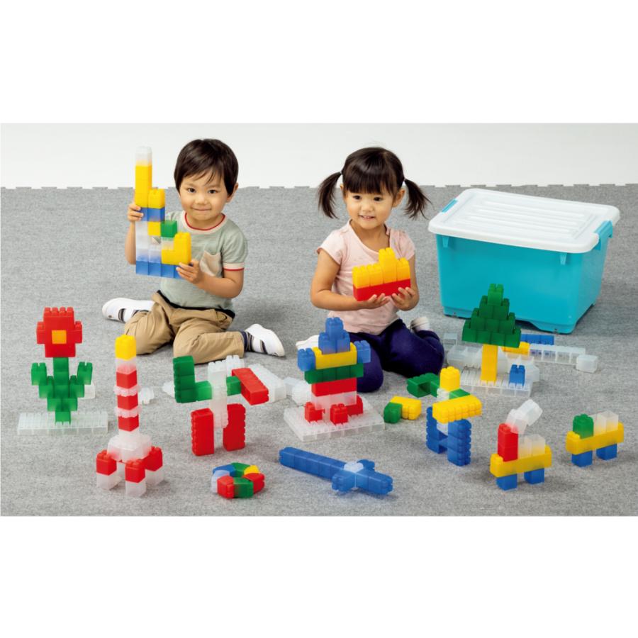 ソフトブロック・クリアカラー カラフル やわらかい ブロック 知育